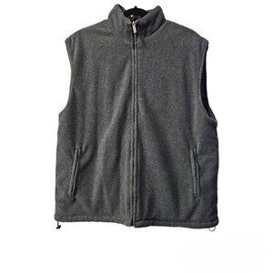 Adolfo Sport Full Zip Reversable Sleeveless Fleece Quilted Gray Vest